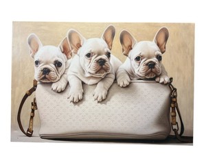 Designer Inspired French Bulldog Canvas Wall Art - 36 x 24
