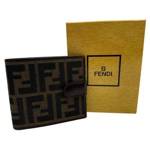 Fendi Zucca Canvas Bifold Wallet with Leather Trim  Box Pre-Owned Retail $550