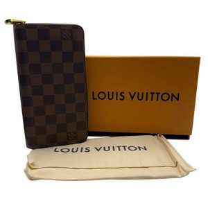 Louis Vuitton Zippy Wallet in Damier Ebene Canvas w Box & Dust Bag Pre-Owned Retail $875