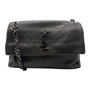 Saint Laurent YSL Niki Medium Chain Shoulder Bag in Black Croc-Embossed Leather; Pre-Owned Retail $2,990