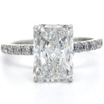 3.30 Carat Diamond Radiant Hidden Halo Ring in 14k White Gold w/ Report *VIDEO*
