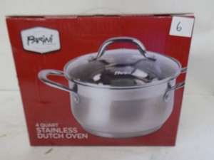 Parini Cookware 4 Qt Stainless Dutch New in Box