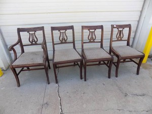 Vintage Wooden Chairs   4 count