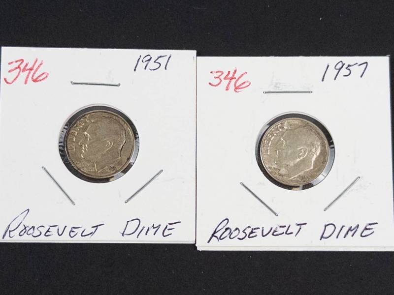 1951, 1957 Roosevelt dimes