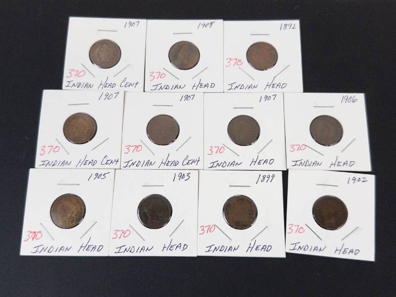 11 mixed date Indian Head Pennies