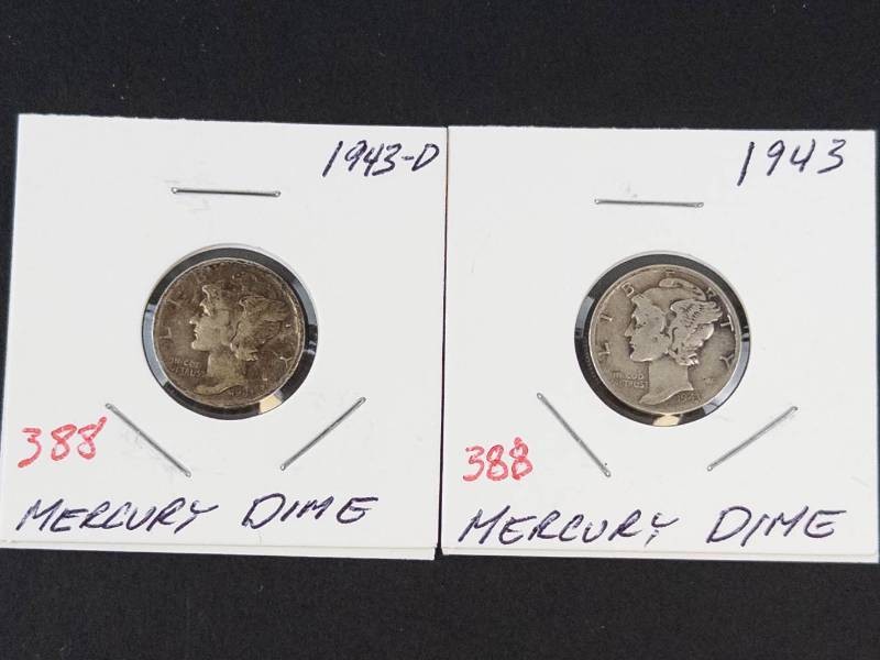 1943, 1943-D Mercury dimes