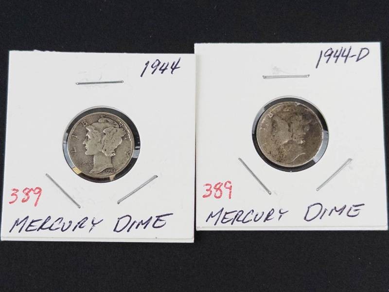 1944, 1944-D Mercury dimes