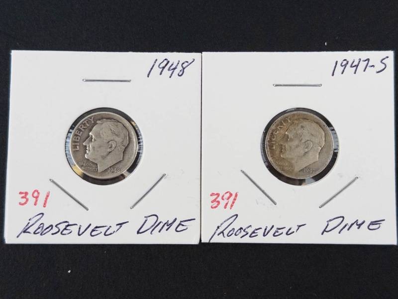 1947-S, 1948 Roosevelt dimes