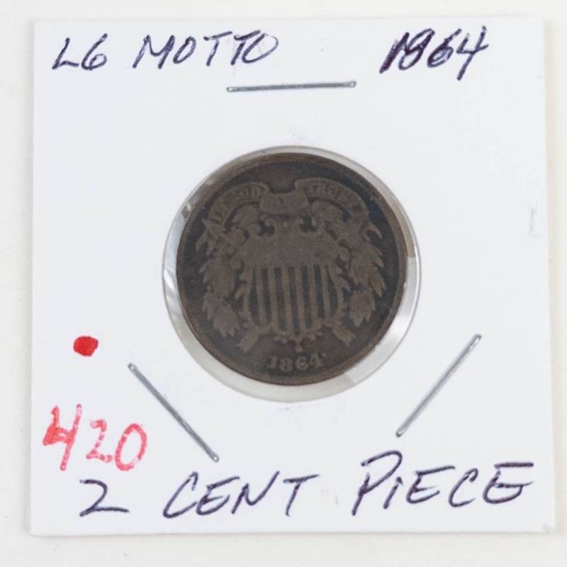 1864 2 cent piece, Large Motto