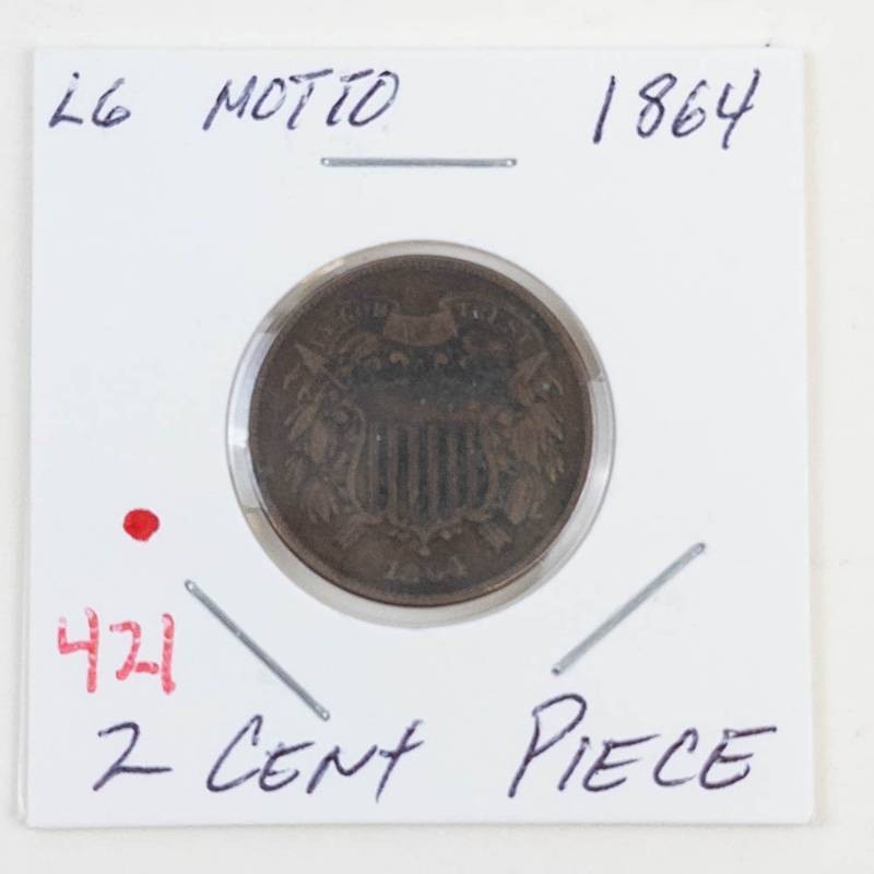 1864 2 cent piece, Large Motto