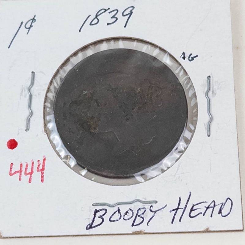 1839 US Large cent marked Booby Head, pretty dinged up