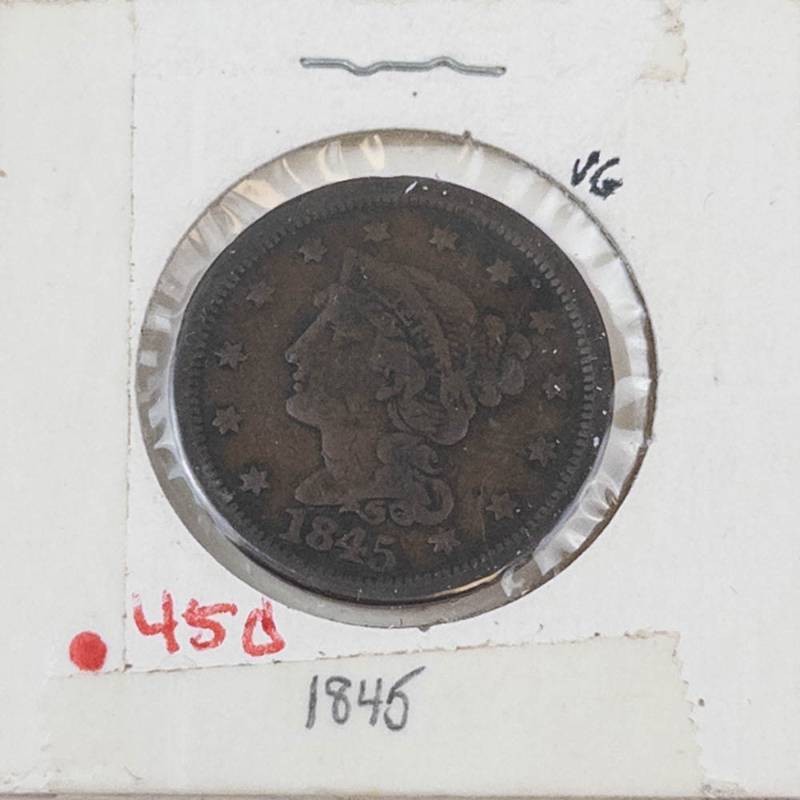 1845 US Large cent