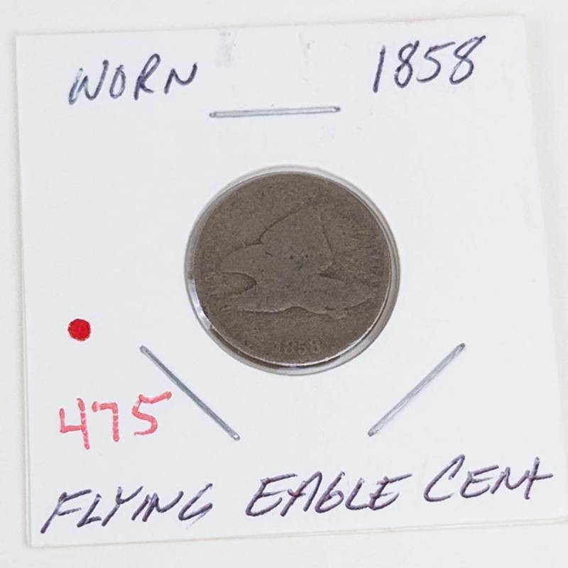 1858 Flying Eagle cent, worn