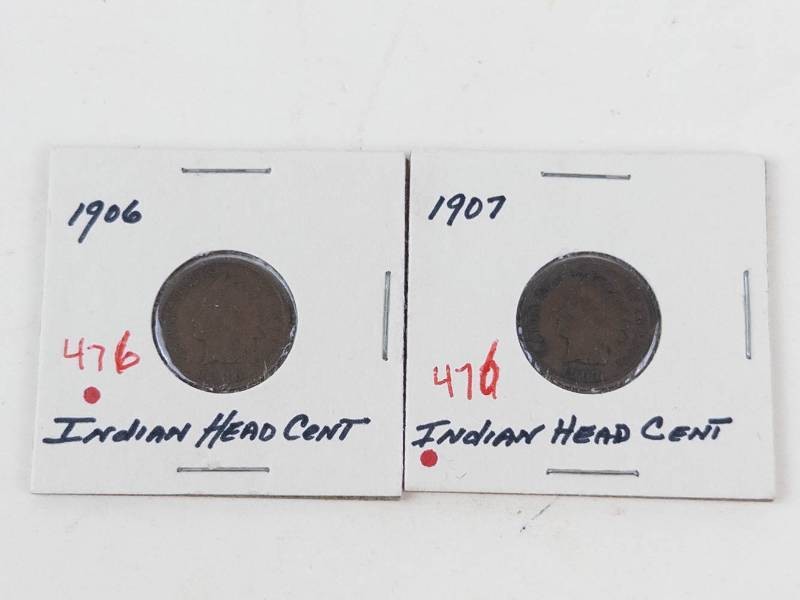 1906, 1907 Indian Head cents