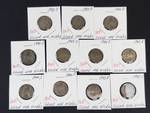 1 complete set of 11 silver war nickels