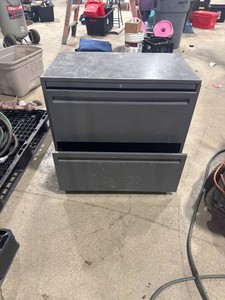 Gray Metal 2-Drawer Filing Cabinet