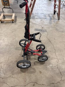 Red 4-Wheel Golf Push Cart