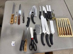 Assorted Kitchen Knives & Utensils
