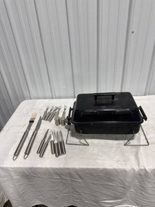 Portable BBQ Grill & Utensils