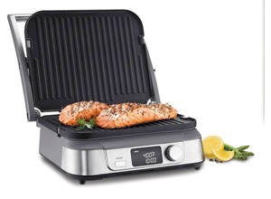 Cuisinart Electric Griddler FIVE Countertop Grill, Enjoy 5-in-1 Functions Including Panini Press, LCD Display, Wide Temperature Range, and Sear Function, Nonstick Plates, GR-5NAS, Stainless Steel