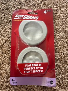Super Sliders Furniture Sliders, Rubber Tops and Soft Bottoms to Prevent Scratches and Dents, Four Pack 3 inches wide