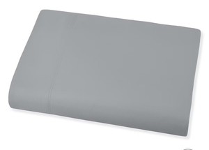 Queen  Color Sense 100% Cotton Cool & Crisp Percale Weave Flat Sheet, Queen, Light Gray, 1 piece