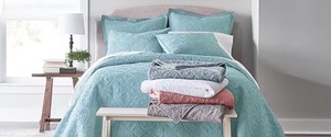 Queen  Home Expressions Harper Quilt Teal Color FullQueen Sized