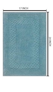 Home Weavers Classy Bathmat 100% Cotton Bathroom Rug, TealAqua Color 17 x 24
