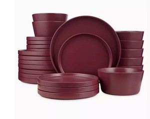 Chelsea 24 Pc. Dinnerware Set, Service for 8 Dark Red Color