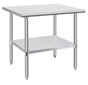 Stainless Steel Table for Prep & Work 30 x 36 Inches, NSF Commercial Heavy Duty Table with Undershelf and Galvanized Legs for Restaurant, Home and Hotel RETAIL $190.00