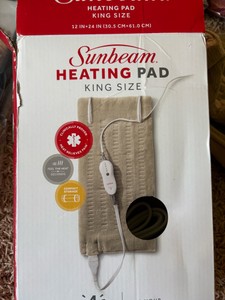 Sunbeam Heating Pad King Sized Bed 4 Heating Settings 2 Hour Auto Shutoff