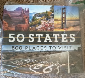 50 States 500 Places to Visit Coffee Table Book, Hardcover, Great Gift Idea and for Planning Road Trips