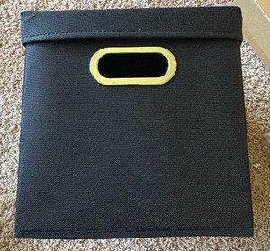 Small Black Filing Storage Tote, Collapsible, Great for Paperwork, Office and Craft Supplies or Toys