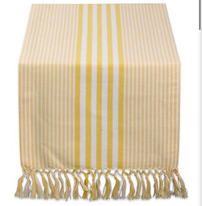 DII Multi Strip Kitchen Tabletop Collection, Table Runner, 14x72, Deep Yellow