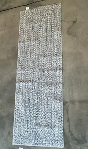 Multicolor floor Runner  2 x 6  black, white and gray herringbone pattern