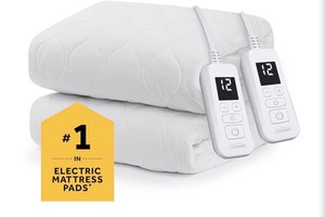 Sunbeam Electric Premium Water Resistant Restful Quilted Heated Mattress Pad, 12 Heat Settings, 12-Hour Selectable Auto Shut-Off, Fast Heating, Cozy Warming Bed