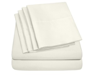 Queen Sheets Ivory - 6 Piece 1500 Supreme Deluxe Collection Deep Pocket Ultra Soft Queen Sheet Set Bedding - 2 Extra Pillow Cases