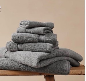 TRULY SOFT Cloud Solid Grey 6 Piece Towel Set, Solid Color, Two Bath Towels, Two Hand Towels and Two Washcloths