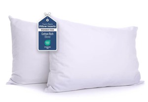Twin Pack White Standard Pillow, Brand New Sealed Compressed in Packaging