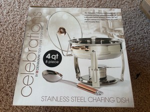 4 Quart Stainless Stesl Chafing Dish Set, 8 Pieces New Unused in Original Box and Packaging