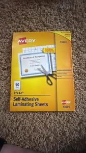Self-Adhesive Laminating Sheets 9 X 12 Package Says 50-Pack but When we Counted We Counted 40 Sheets