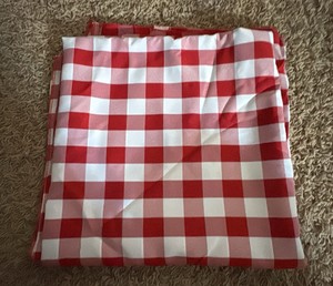 Red and White Checkered Table Cloth Fits Standard Sized Table
