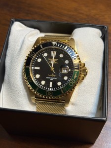 Invicta Brand Gold Colored Wristwatch, Elegant Look and Design, Comes in Original Box Brand New, Works Great