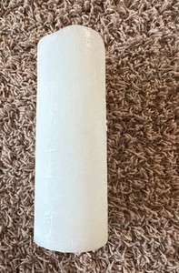 Battery Powered Candle, Looks Like Real Wax Candle, White, Takes 2 AA Batteries, The Batteries Not Included