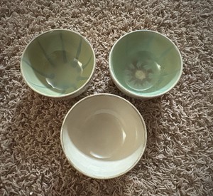Decorative Bowl Set, 3 Bowls 5 x 2 14 Green and Blue