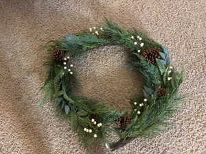 Christmas Holiday Decorative Wreath, Natural Looking