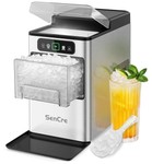 Nugget Ice Maker 40lbs/Day, Countertop Ice Maker Soft Chewable Ice, Ice Makers One-Click & Self-Cleaning, Crushed Pellet Ice Machine with Scoop&Basket for Home/Kitchen/Office, Stainless Silver RETAIL: $220.00