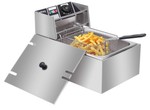 6L Electric Deep Fryer, Kitchen Frying Machine, Countertop Stainless Steel French Fryer W/Basket, 2500W RETAIL: $110.00