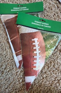 2 pack - Football Pennant Banners - each 12 feel long