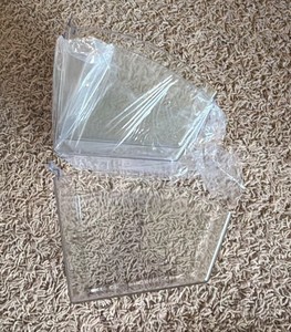 3 Pack Clear Plastic Containers - 5WX6LX5H - great for parties, crafters, organizing - will also hang with the correct organizing system.
